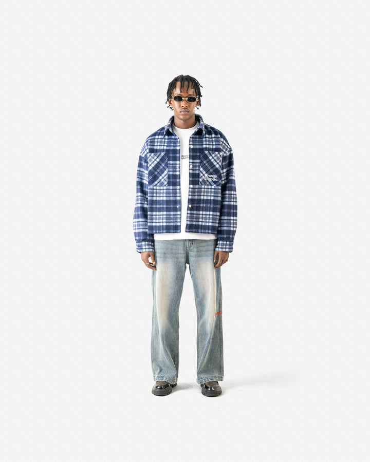 W&R Blue Stripe Flannel Shacket