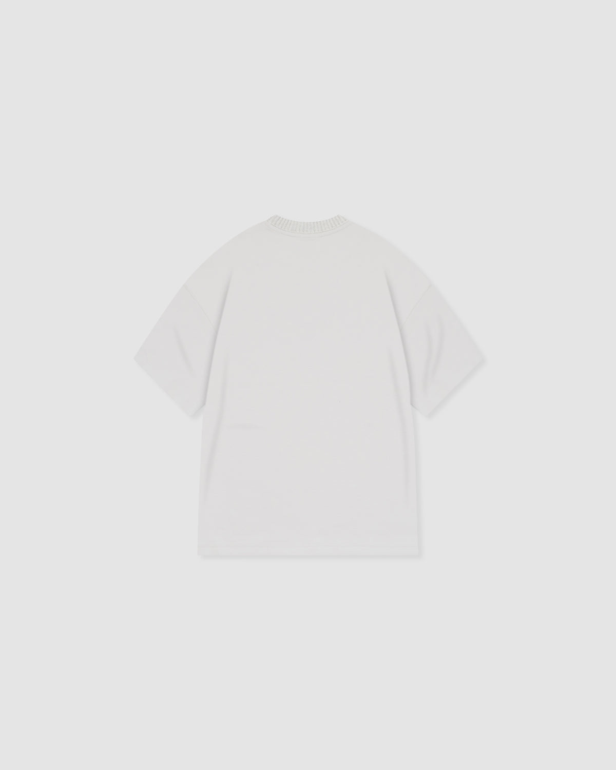 W&R Beige Knit Collar Boxy T-Shirt