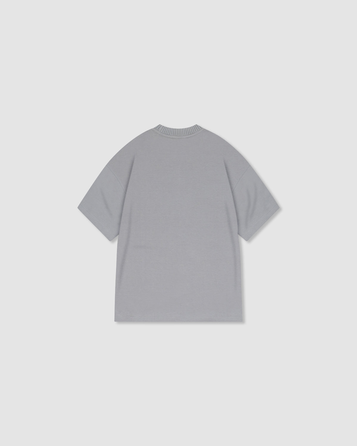 W&R Grey Knit Collar Boxy T-Shirt