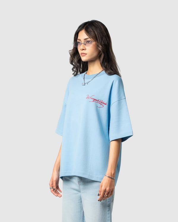 W&R Sky Knit Collar Boxy T-Shirt