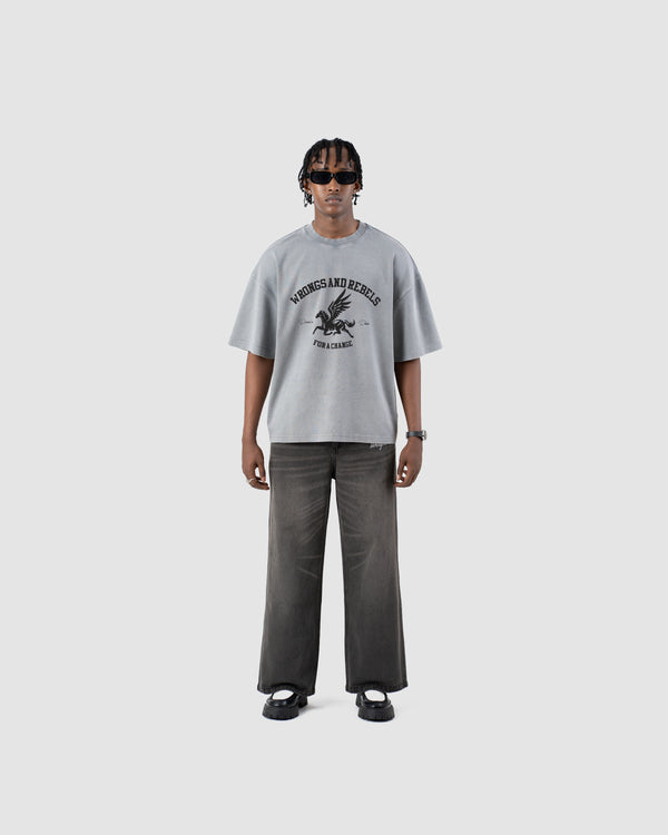 W&R Pegasus Acid Washed  Boxy T-Shirt